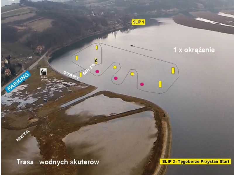 Plan trasy dla skuterów wodnych
